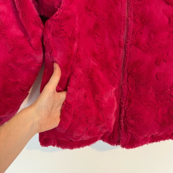 The North Face Girls Dark Gray/hot Pink Reversible Mossbud Jacket Size M 10-12 - Picture 12 of 13